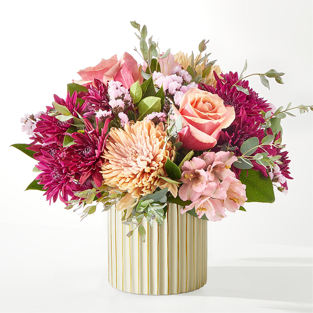 Berry Cobbler Bouquet with Ivory Vase – Princess Flowers, Las Vegas NV