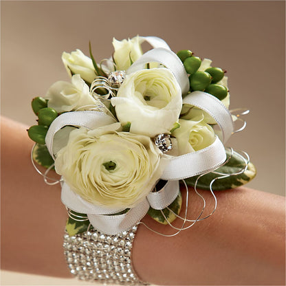 White Wedding Corsage –  Princess Flowers, Las Vegas NV